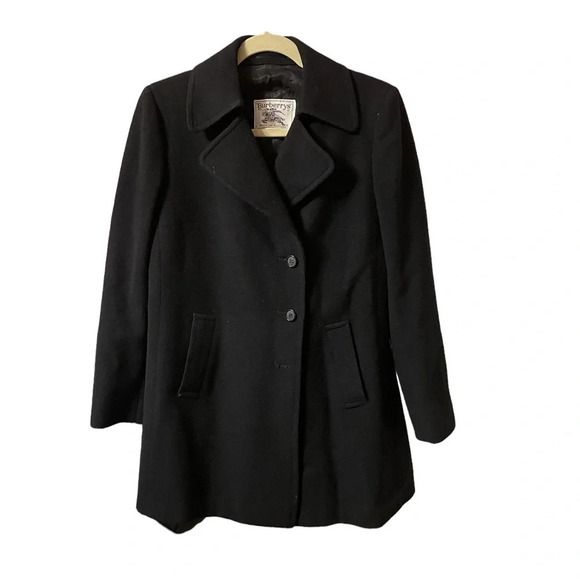 BURBERRY VINTAGE NAVY BLUE HEAVYWEIGHT WOOL COAT - Picture 1 of 7